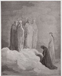 The Divine Comedy (La Divina Commedia, La Divine Comedie), Paradiso, Canto 26: St. John undersøker Dante angående kjærlighet - av Dante Alighieri (1265-1321) - Illustrasjon av Gustave Dore (1832-1883) av Gustave Dore