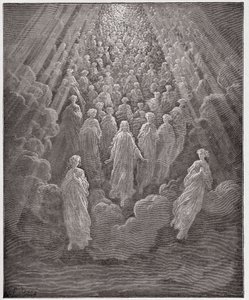The Divine Comedy (La Divina Commedia, La Divine Comedie), Paradiso, Canto 5: Verten av utallige glødende sjeler i det andre riket - av Dante Alighieri (1265-1321) - Illustrasjon av Gustave Dore (1832-1883) av Gustave Dore