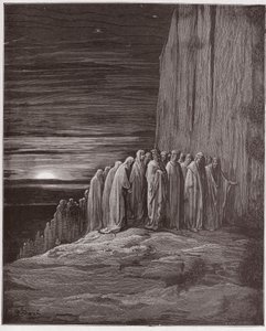 The Divine Comedy (La Divina Commedia, La Divine Comedie), Purgatorio, Canto 18: The multitude of the slothful - av Dante Alighieri (1265-1321) - Illustrasjon av Gustave Dore (1832-1883) av Gustave Dore