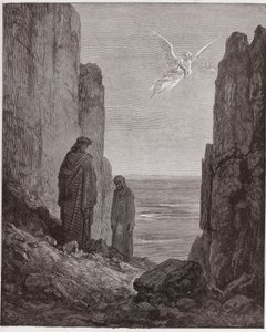Den guddommelige komedie (La Divina Commedia, La Divine Comedie), Purgatorio, Canto 19: Poetene går opp til den femte sirkelen - av Dante Alighieri (1265-1321) - Illustrasjon av Gustave Dore (1832-1883) av Gustave Dore