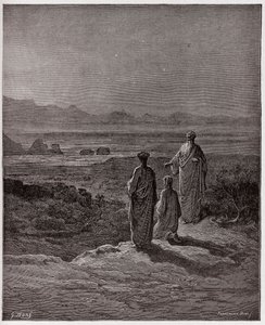Den guddommelige komedie (La Divina Commedia, La Divine Comedie), Purgatorio, Canto 1: Dante kneler foran Statius - av Dante Alighieri (1265-1321) - Illustrasjon av Gustave Dore (1832-1883) av Gustave Dore