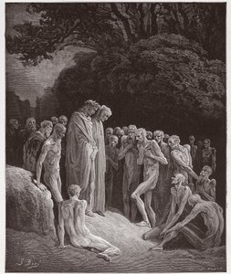The Divine Comedy (La Divina Commedia, La Divine Comedie), Purgatorio, Canto 23: The souls of the gluttonous - av Dante Alighieri (1265-1321) - Illustrasjon av Gustave Dore (1832-1883) av Gustave Dore