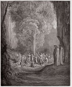 The Divine Comedy (La Divina Commedia, La Divine Comedie), Purgatorio, Canto 24: De fråtsende sjelene som roper under treet - av Dante Alighieri (1265-1321) - Illustrasjon av Gustave Dore (1832-1883) av Gustave Dore