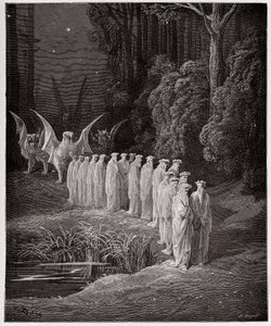The Divine Comedy (La Divina Commedia, La Divine Comedie), Purgatorio, Canto 29: De 24 eldste i den apokalyptiske prosesjonen - av Dante Alighieri (1265-1321) - Illustrasjon av Gustave Dore (1832-1883) av Gustave Dore