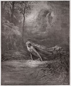 The Divine Comedy (La Divina Commedia, La Divine Comedie), Purgatorio, Canto 31: Dante nedsenket i elven Lethe - av Dante Alighieri (1265-1321) - Illustrasjon av Gustave Dore (1832-1883) av Gustave Dore