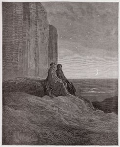 The Divine Comedy (La Divina Commedia, La Divine Comedie), Purgatorio, Canto 9: Twilight - av Dante Alighieri (1265-1321) - Illustrasjon av Gustave Dore (1832-1883) av Gustave Dore