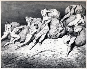 Hamstrene og svinnene, 1857. av Gustave Dore