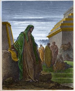Profeten Daniel - - gravering i "The Bible illustree" av Gustave Dore (1832-1883) - Gravering fra "" The Dore Bible"" av Gustave Dore