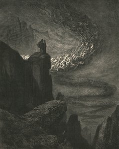Helvetes stormende eksplosjon med rastløs raseri driver åndene videre, c1890. av Gustave Dore