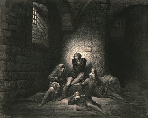 Så, for ikke å gjøre dem tristere, holdt jeg ånden nede i stillhet, c1890. av Gustave Dore