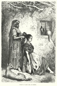 Toalett av sigøynerjente ved Diezma (gravering) av Gustave Dore