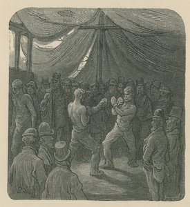 To menn som bokser mens en folkemengde ser på av Gustave Dore