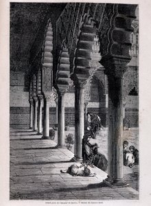 Utsikt over den store uteplassen til Alcazar i Sevilla - av Doré, i "" Tour du Monde"", 2. sem. 1866. av Gustave Dore
