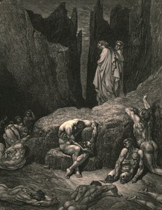 Derfor fester du fortsatt ditt syn nede blant de elendige og elendige skyggene, c1890. av Gustave Dore