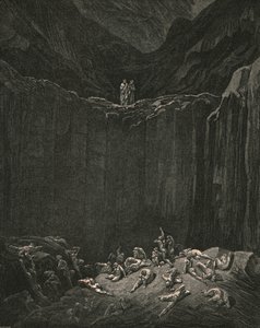 ...allsøkende rettferdighet, dommedag for å straffe falsknere, c1890. av Gustave Dore