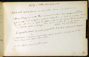 Folio 39 i arbeidsboken n. 19 Manuskriptside av Gustave Flauberts utkast. Planer for sentimental utdanning. BHVP. av Gustave Flaubert