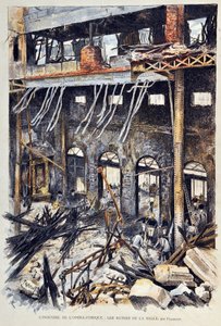 Fire of the Opera Comique (Opera-Comique) in Paris on 25 May 1887 during the performance of Ambroise Thomas