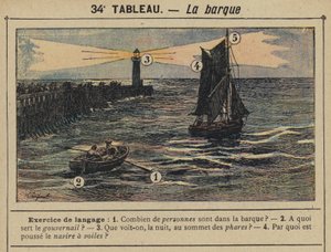 La barque (farge litho) av Gustave Fraipont