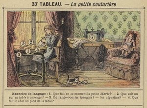 Den lille syersken (farge litho) av Gustave Fraipont