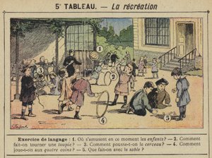 La rekreasjon (farge litho) av Gustave Fraipont