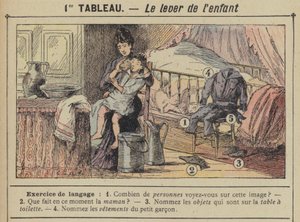Barnets oppvekst (farge litho) av Gustave Fraipont