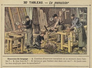 The Carpenter (farge litho) av Gustave Fraipont