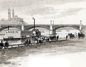 Utsikt over Grenellebroen i Paris Tegning av Gustave Fraipont (1849-1923) fra Saint-Juirs av Gustave Fraipont