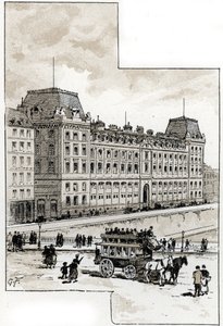 Utsikt over politiavdelingen på quai des golfevres, Paris Tegning av Gustave Fraipont (1849-1923) fra Saint-Juirs av Gustave Fraipont