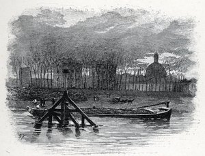 Utsikt over vannkranen til quai d'Austerlitz og Salpetriere av Gustave Fraipont