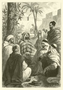 Den arabiske historiefortelleren (gravering) av Gustave Janet