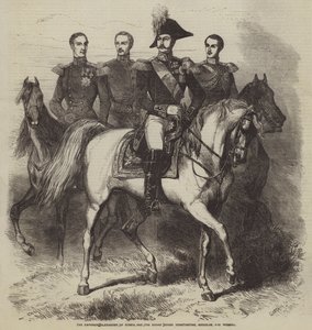 Keiser Alexander av Russland, og storhertugene Konstantin, Nicholas og Michael av Gustave Janet