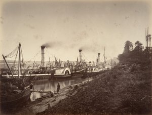 Fest av S. A. Ismaïl Pasha om bord på båtene til LL. Til A. les princes, januar 1867, 1867. av Gustave Le Gray