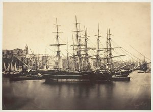 Skip i havnen i Sète, 1857. av Gustave Le Gray