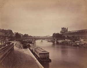 Pont du Carrousel, Paris: Utsikt mot vest fra Pont des Arts av Gustave Le Gray