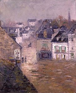 Fine Rain, Pont Aven, ca. 1922 (olje på lerret) av Gustave Loiseau
