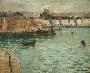 Foran havnen i Dieppe; Før Dieppe Gate, 1918-1920 av Gustave Loiseau