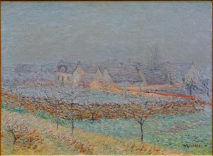 Landsbyen om våren - Seine-dalen ved dempene av Gustave Loiseau