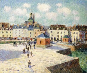 Kaien ved Dieppe i sollys, 1905 av Gustave Loiseau