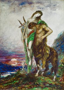 Død poet båret av en kentaur (olje på lerret) av Gustave Moreau