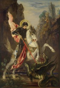 Saint George og dragen. 1889-90 av Gustave Moreau