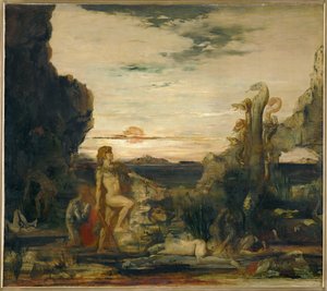 Herkules og Hydraen fra Lernae (maleri på lerret) av Gustave Moreau