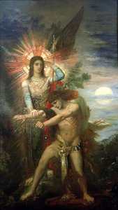 Jakob og engelen, 1878 av Gustave Moreau