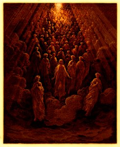 The Angels in the Planet Mercury, illustrasjon fra The Dore Gallery, publisert ca. 1890 (digitalt forbedret bilde) av Gustave after Dore