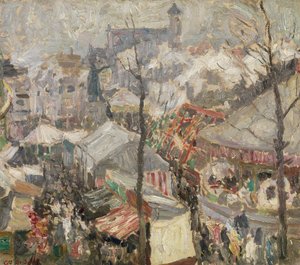 Messe på fredagsmarkedet i Gent (olje på lerret)