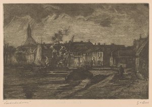 Leidschendam (original tittel på objekt) av Gustave van der Does (signed by artist)