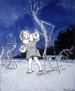 Illustrasjon for «La storia di Peter Pan», fabel av James Matthew Barrie (JM eller J.M. Barrie av Gustavo Gustavino Rosso