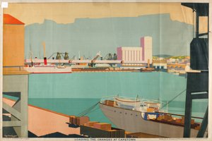Laster appelsinene i Cape Town, fra serien 'Summer's Oranges from South Africa' (farge litho) av Guy Kortright