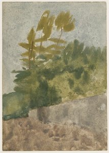 Trær (akvarell, gouache og blyant på papir) av Gwen John