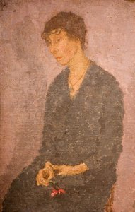 Kvinne som holder en blomst, 1908-1922.