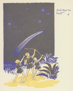 Peter Pan og Wendy: Og så skjøt han (farge litho) av Gwynedd M. Hudson
